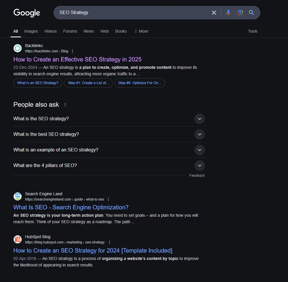 Analyze Google Serp