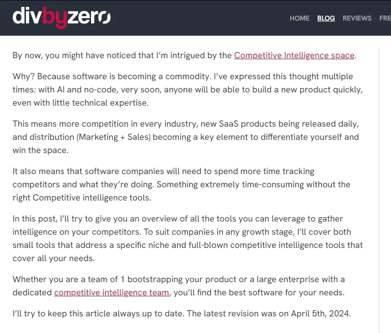 Internal Linking example on divbyzero
